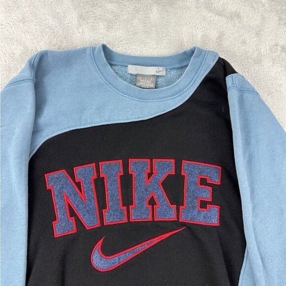 Nike Rework Sweatshirt Grey / Blue Men’s Size M (Fits like a size Small) - Picture 3 of 12
